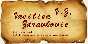 Vasilisa Zdravković vizit kartica